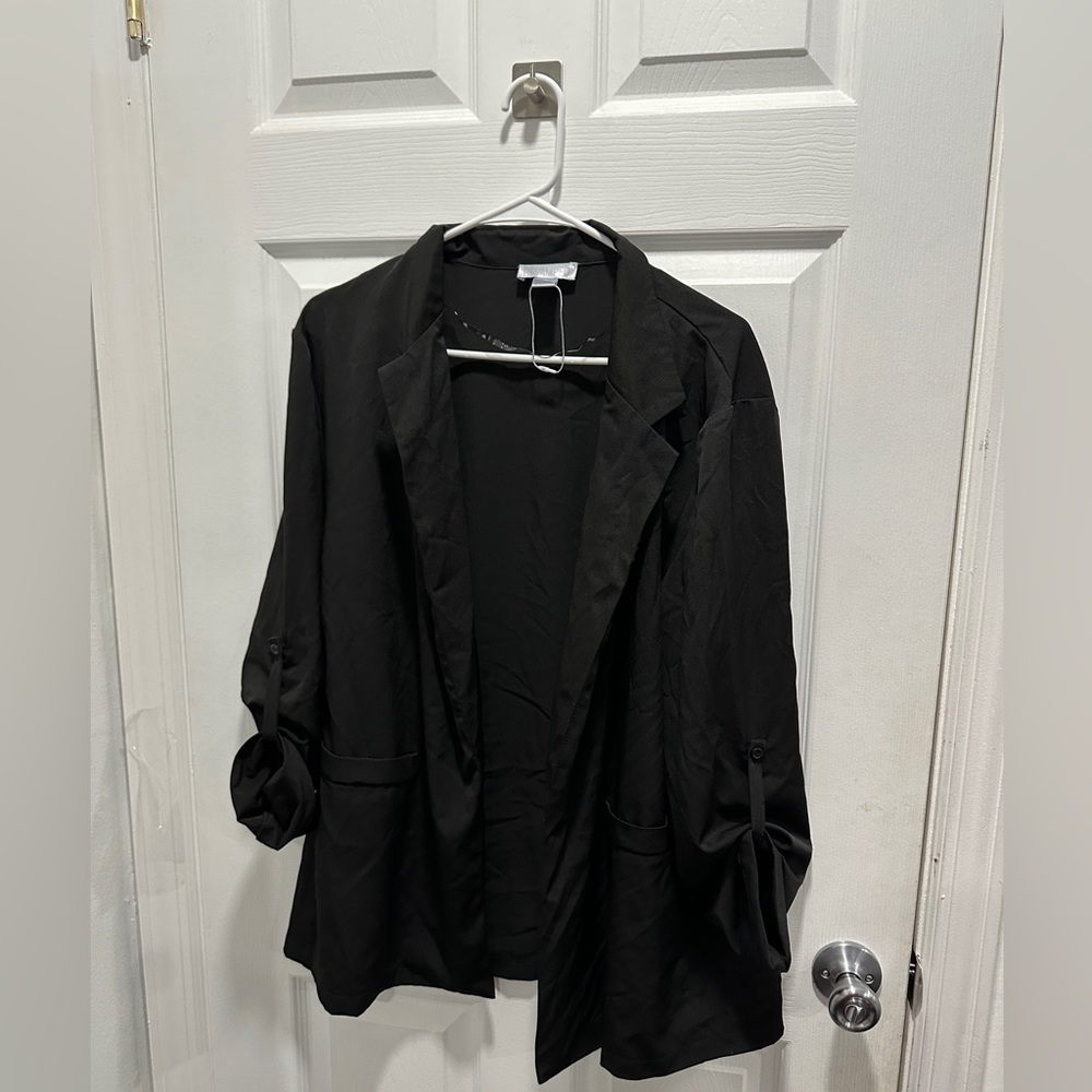 Black open blazer